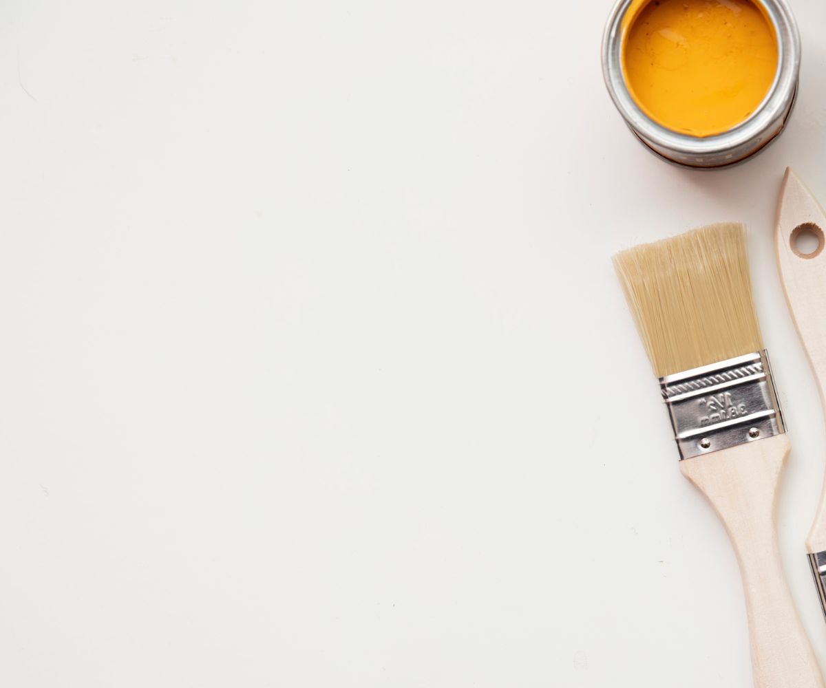 Yellow Paint and Brush for Maintenance